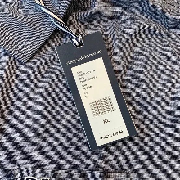 Vineyard Vines Blue Polo Shirt Mens‎ Size Extra Large Blue Stripes - Picture 4 of 10